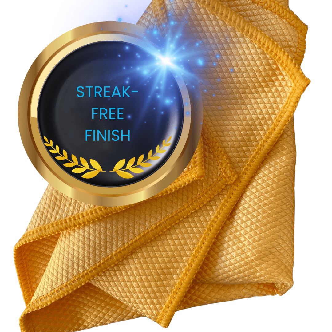 car detailing - glass towel streak-free finish