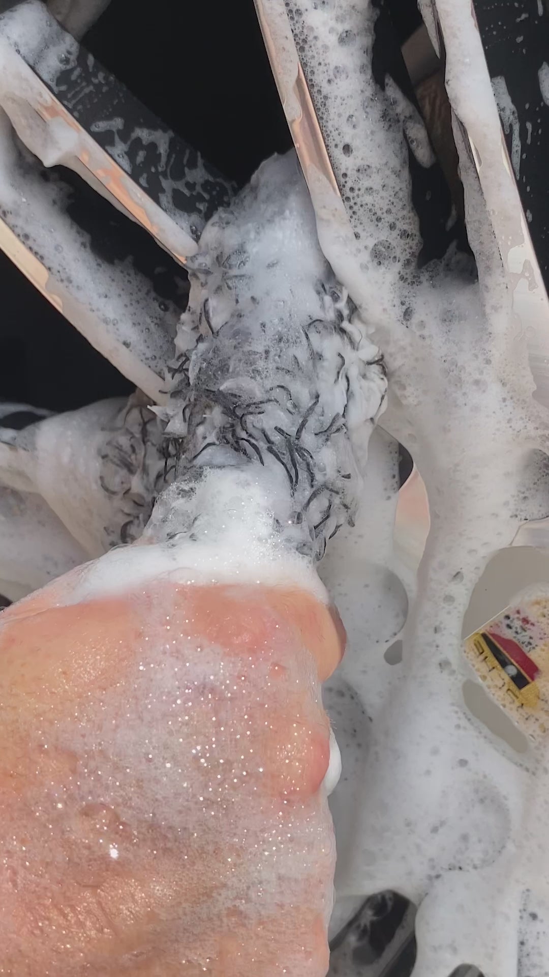 Video of Fox Tail wheel mitts detailing Porsche rims